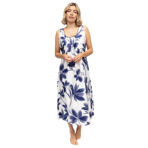 Cyberjammies Indigo Navy Floral Print Bus Long Nightdress